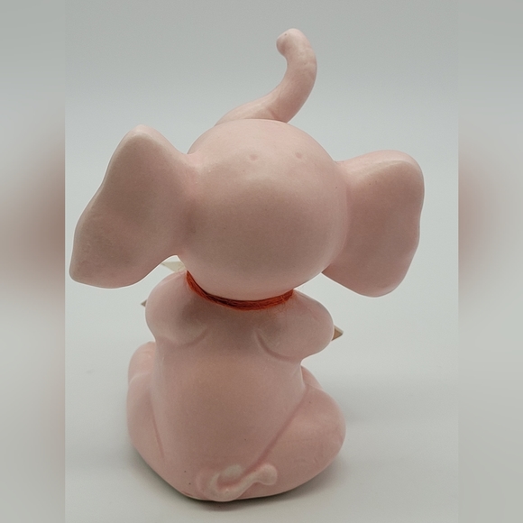 Vintage Pinky Says Pink Elephant Ring Holder Kitsch Kitschy Good Luck - Picture 4 of 8